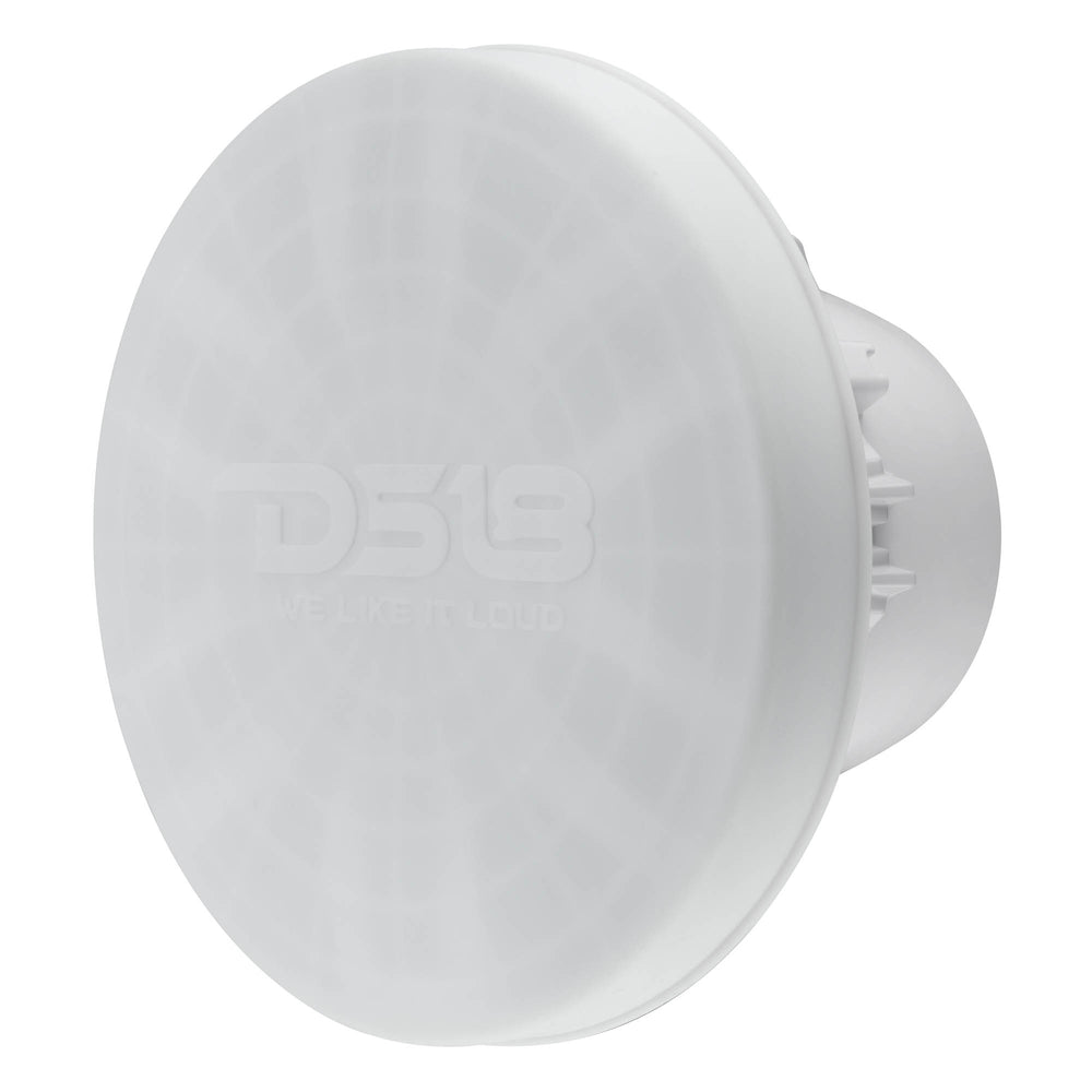 DS18 NXL-IQ10SUB/WH 10" Marine Subwoofer 500W RMS 4 Ohm | Hybrid Magnet Motor | LED Lights | Removable Grille