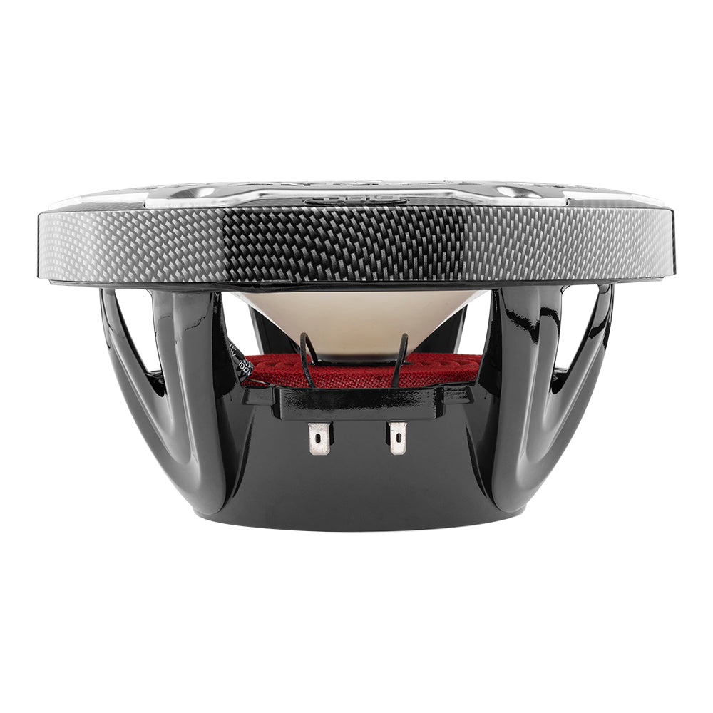 DS18 CF-8M NXL 8" 2-Way Coaxial Marine Speaker With LED RGB Lights 125 Watts Rms 4-Ohm - Black Carbon Fiber