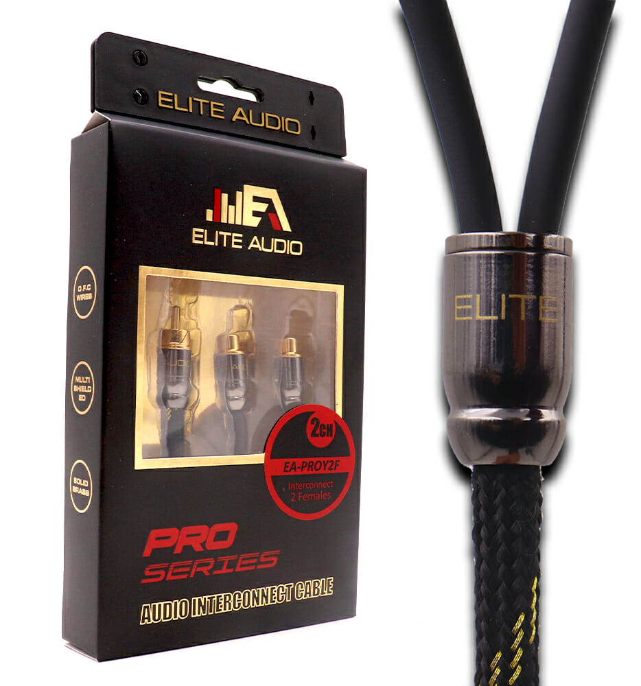Elite Audio EA-PROY2F Pro Series 100% OFC Copper RCA Y-Adapter Cable – Dual Female to Single Male Connector