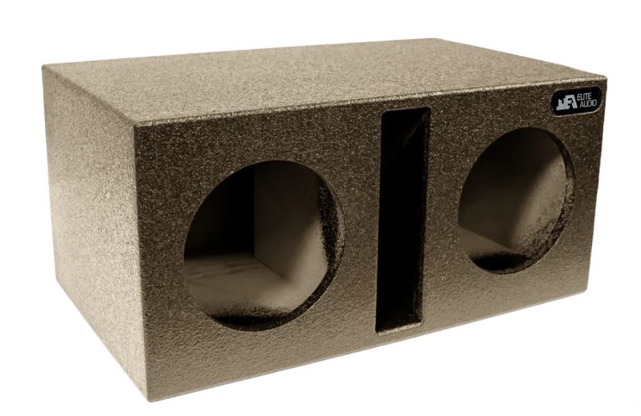 Elite Audio Enclosures | Universal Dual 8" Ported - Premium USA Made Subwoofer Box with Bed Liner Spray Finish