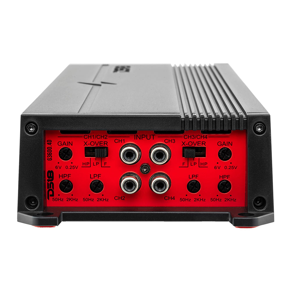 DS18 Car Audio Bundle – 4-Channel 300W RMS Amp + 4× 6.5" 225W RMS Coaxial Speakers with Bullet Tweeters