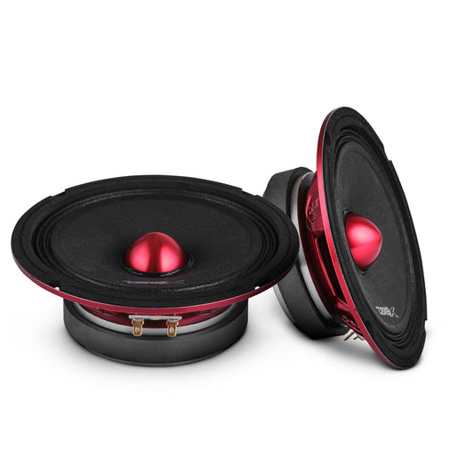 DS18 PRO-X6.4BMSL Slim Loudspeaker - 6.5", Midrange, Red Aluminum Bullet, 400W Max, 200W RMS, 4 Ohms (1 Speaker)