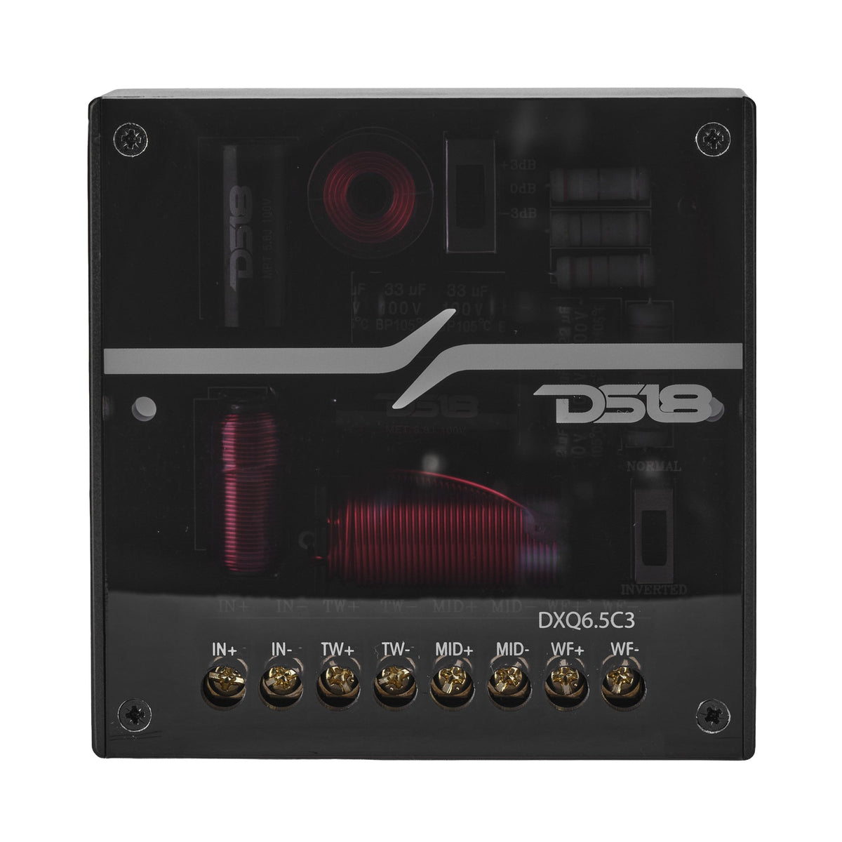 DS18 DXQ6C3 DXQ 6.5" 3-Way Component Speaker Set - 150W RMS, 4-Ohm, Yellow Straw Composite Cone DS18