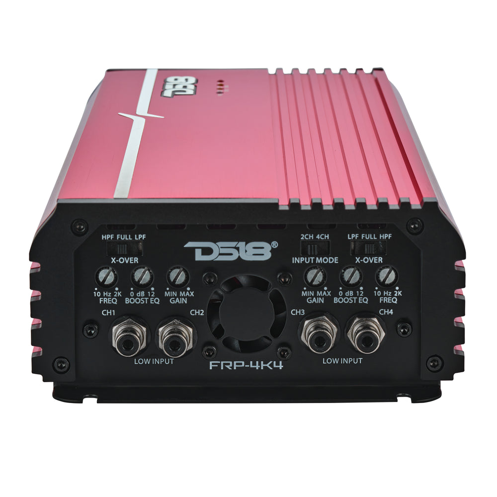 DS18 FRP-4K4/RD Compact 4-Channel Full-Range Class-D Amp – 4000W RMS - Red