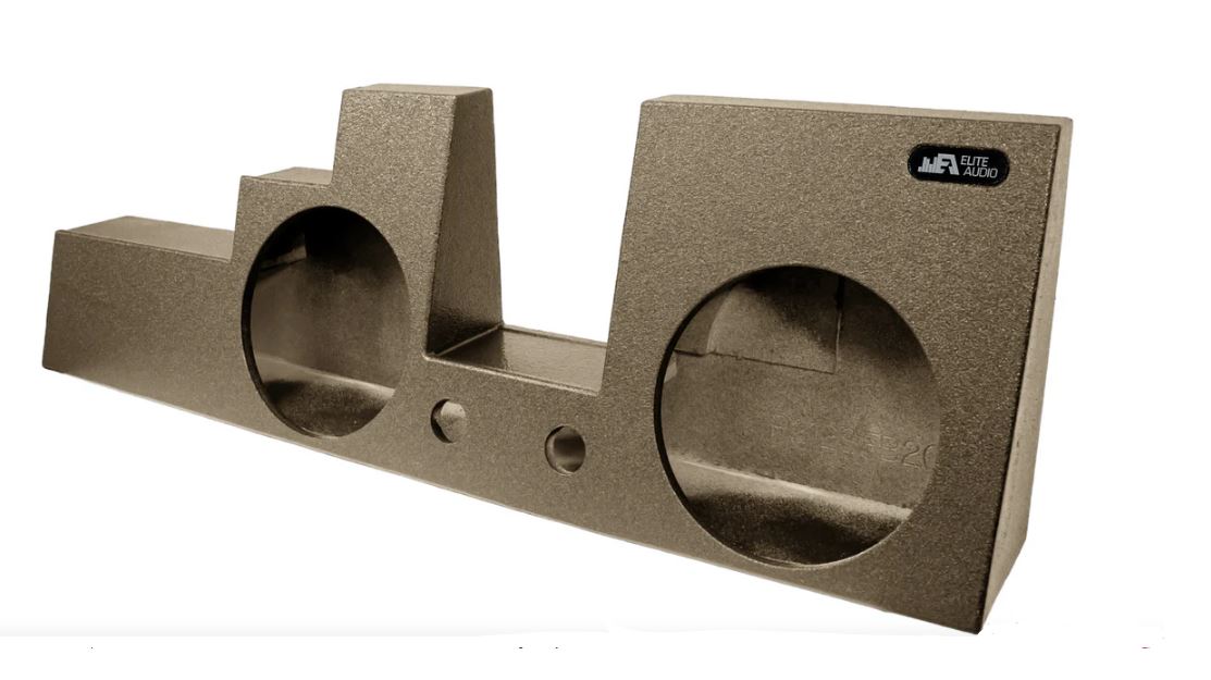 Elite Audio Enclosures | Ford F-250 / F-350 / F-450 Super Duty 2000-2016 Dual 12" Sealed- Premium USA Made Subwoofer Box with Bed Liner Spray Finish