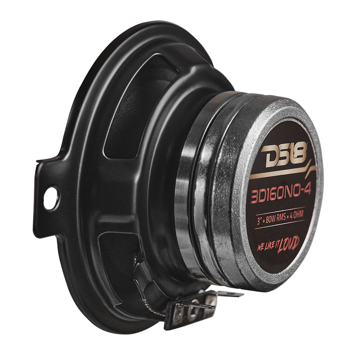 DS18 3D160NO-4 3" OEM Dashboard Loudspeaker 4-Ohm with Neodymium Magnet