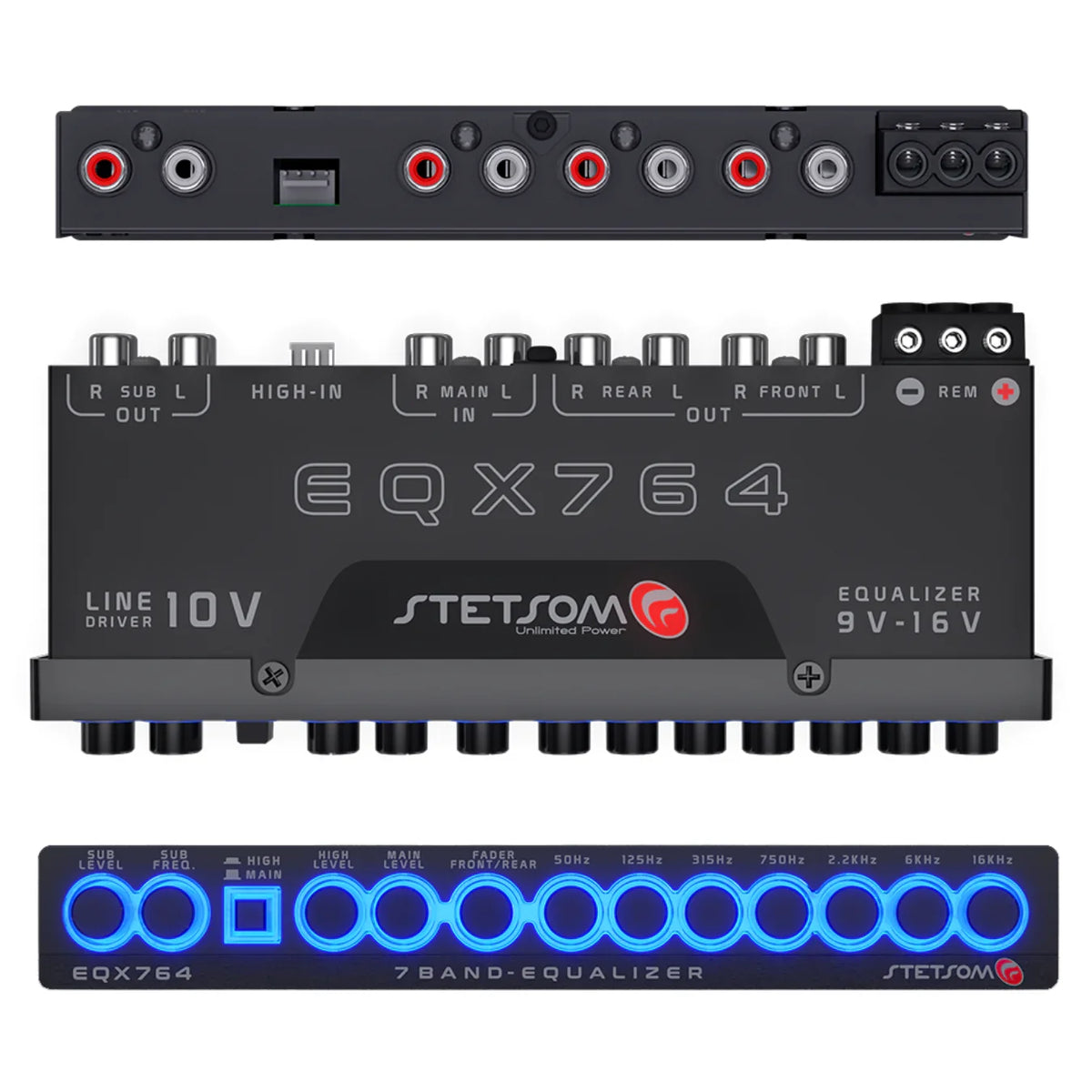 Stetsom EQX764 Graphic Equalizer 7 Band Equalization Modern Blue LED