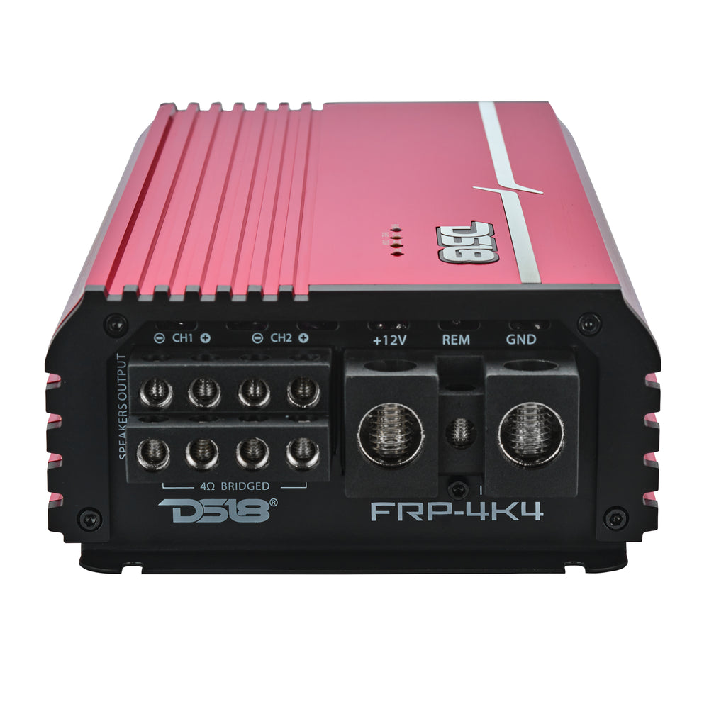 DS18 FRP-4K4/RD Compact 4-Channel Full-Range Class-D Amp – 4000W RMS - Red
