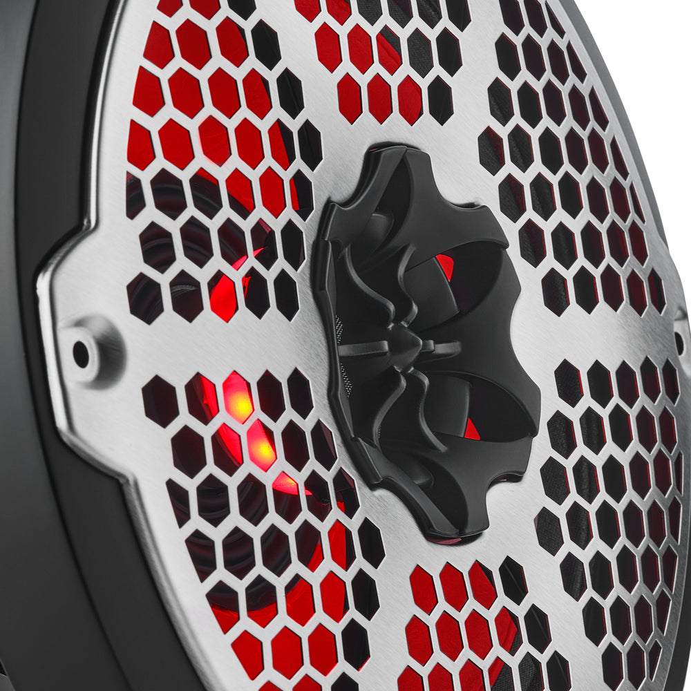 DS18 NXL-8MD/BK 8” Marine 2-Way Speaker 350W RMS 4-Ohm – RGB LED, Neodymium Magnet, Compression Driver, Waterproof
