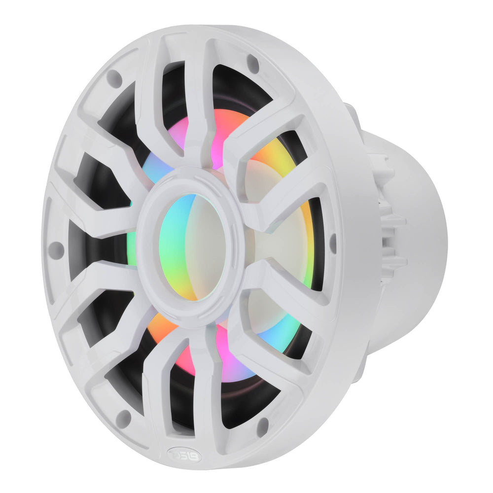 DS18 NXL-IQ10SUB/WH 10" Marine Subwoofer 500W RMS 4 Ohm | Hybrid Magnet Motor | LED Lights | Removable Grille