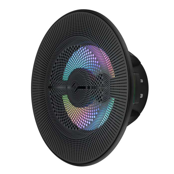 DS18 NXL-LXY8 8” Marine Grade Luxury Coaxial Speaker, Flush Magnetic Mount Grill Digital LED & Bullet tweeter - Black | 175W RMS 4-Ohm