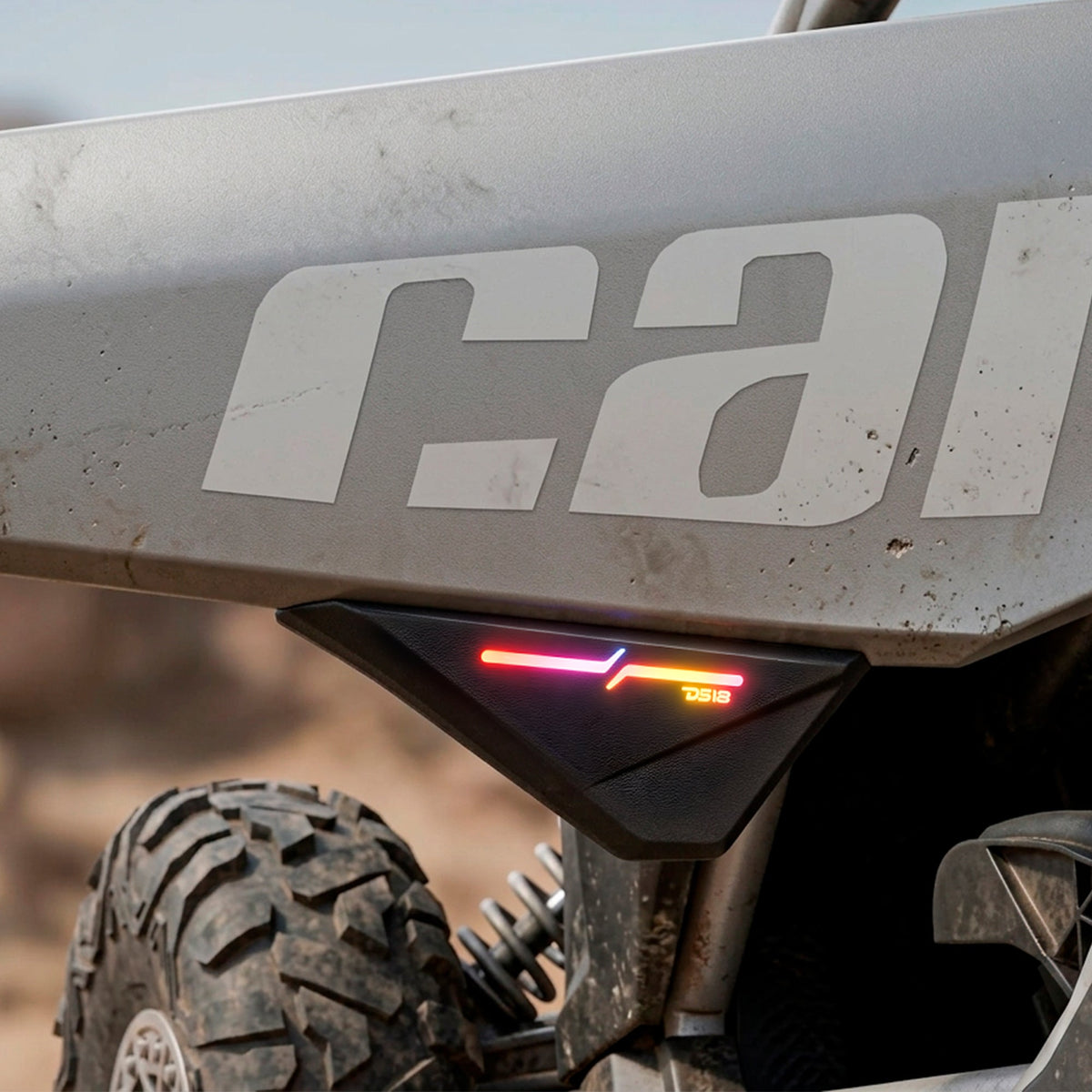 DS18 CA-X3FD6LD Can-Am Maverick X3 Front Door Speaker Panels - Loaded NXL-IQ 6.5" Speakers, LED Badge DS18