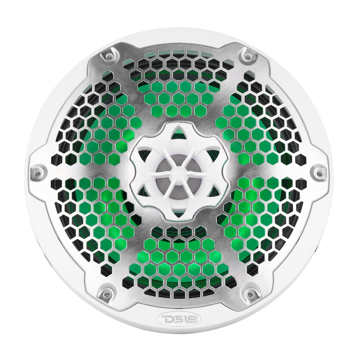 DS18 NXL-8MD/WH NXL 8" Marine 2-Way Hybrid Speakers with RGB LED - 350W RMS, 4-Ohm, White (Pair) DS18