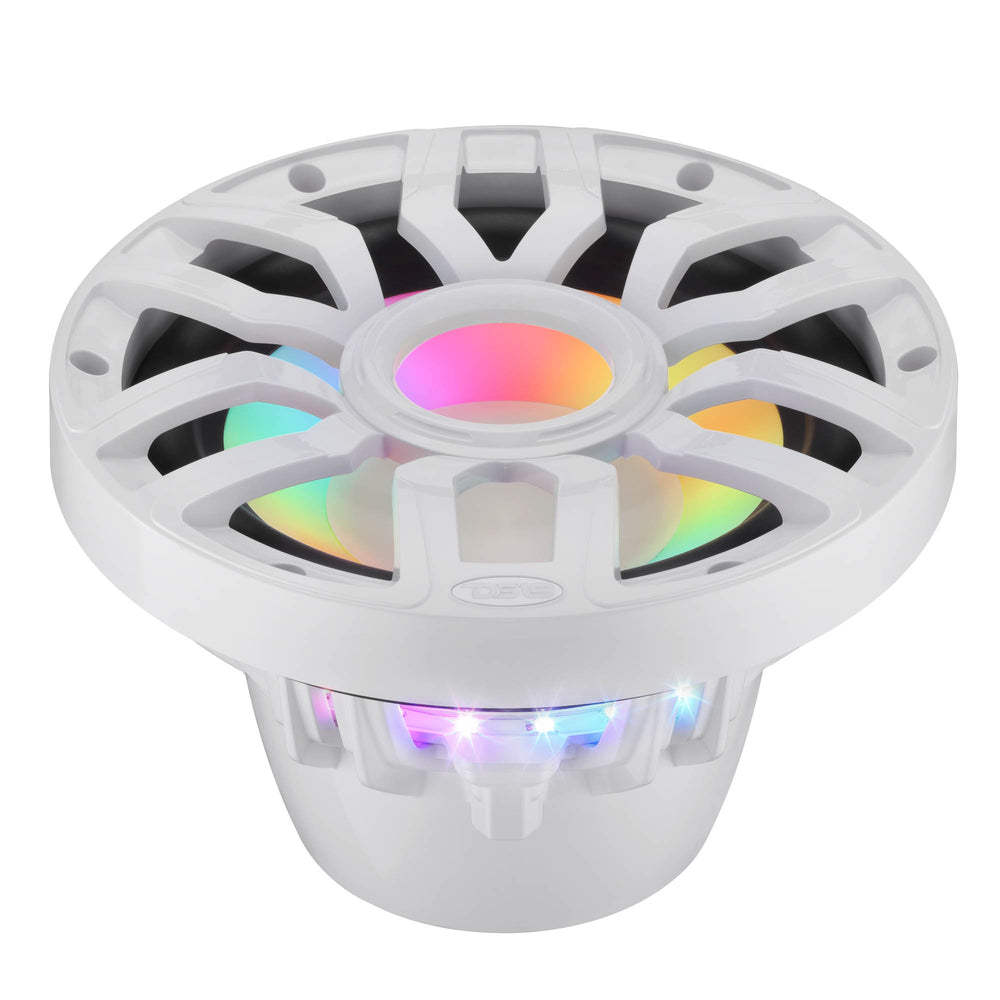 DS18 NXL-IQ10SUB/WH 10" Marine Subwoofer 500W RMS 4 Ohm | Hybrid Magnet Motor | LED Lights | Removable Grille