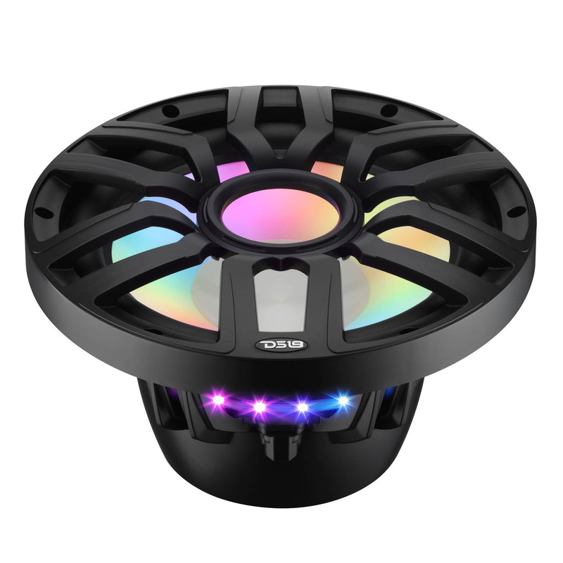 DS18 NXL-IQ12SUB/BK 12" Marine Subwoofer 600W RMS 4 Ohm with Hybrid Magnet Motor, Removable Grille & LED Lights