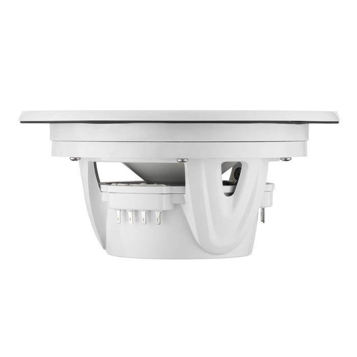 DS18 NXL-LXY6 6.5” Marine Grade Luxury Coaxial Speaker, Flush Magnetic Mount Grill Digital LED & Bullet Tweeter - White | 150W RMS 4-Ohm