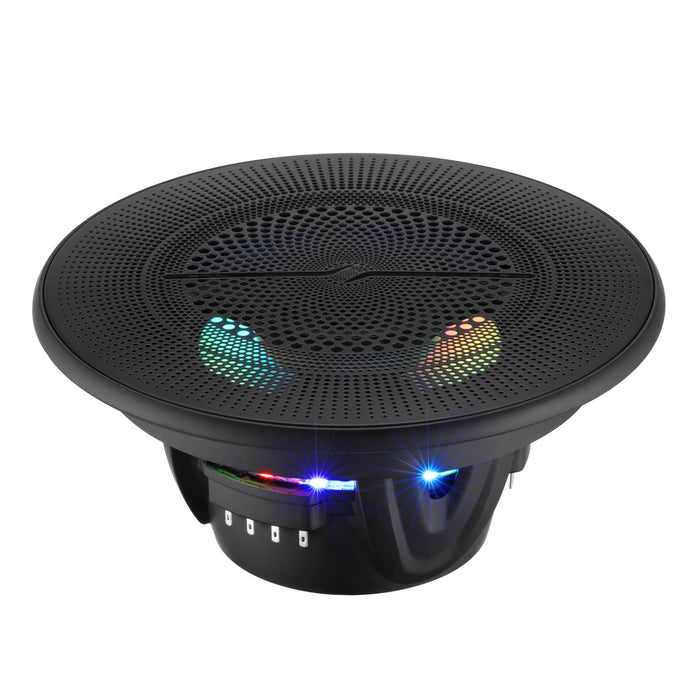 DS18 NXL-LXY6 6.5” Marine Grade Luxury Coaxial Speaker, Flush Magnetic Mount Grill Digital LED & Bullet Tweeter - Black | 150W RMS 4-Ohm