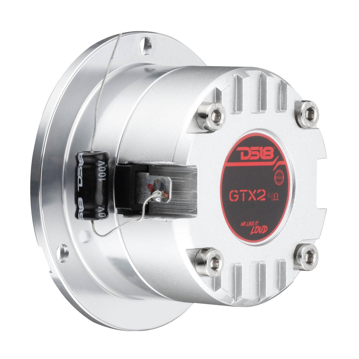 DS18 GTX2/SL GTX 3" Super Bullet Tweeter - 1" Titanium Voice Coil, Neodymium, 120W, 4-Ohm, Silver DS18
