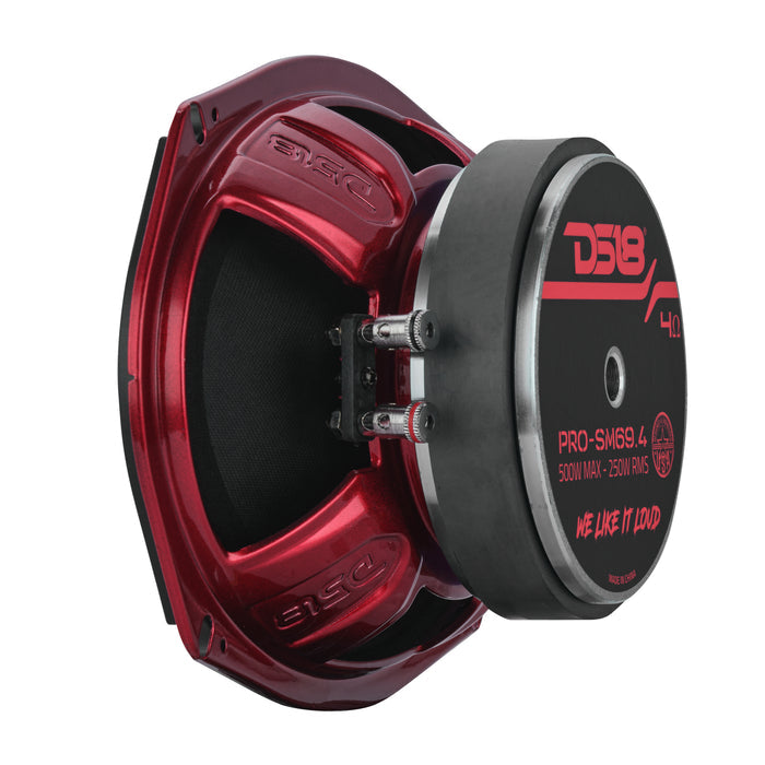 DS18 PRO-SM69.4 6x9" Shallow Water-Resistant Midrange Speaker | 250W RMS | 4-Ohm