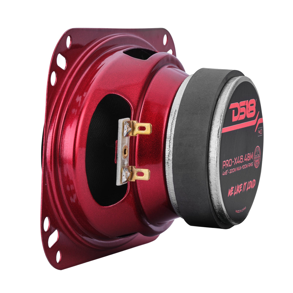 DS18 PRO-X46.4BM PRO-X 4x6" Mid-Range Loudspeaker with Bullet - 100W RMS, 200W Max, 4-Ohm DS18