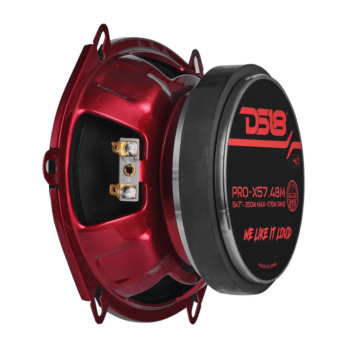 DS18 PRO-X57.4BM PRO-X 5x7" Mid-Range Loudspeaker with Bullet - 175W RMS, 350W Max, 4-Ohm DS18