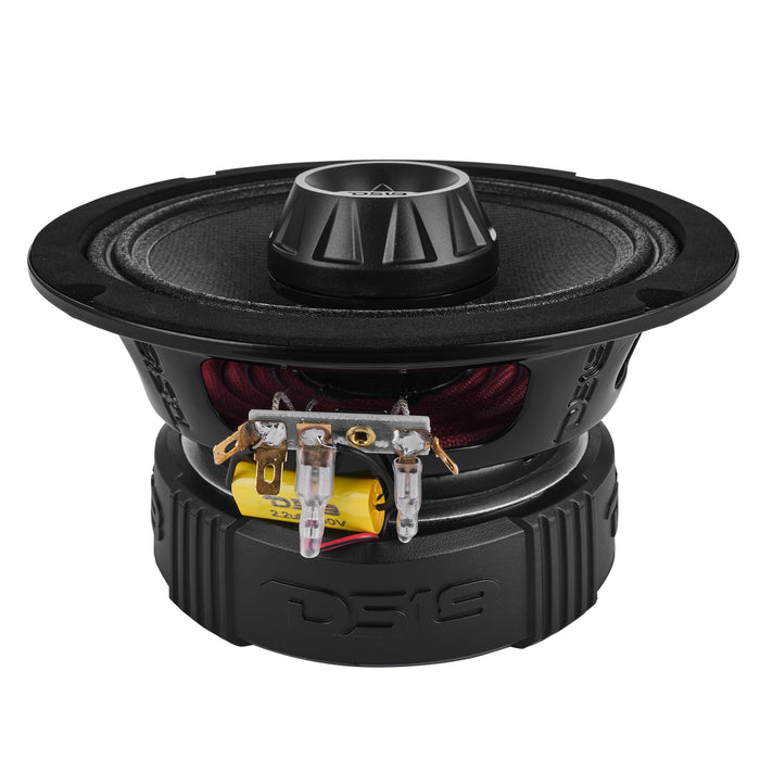 DS18 PRO-ZT6 6.5" Coaxial Midrange Speaker with Bullet Tweeter - Water resistance, Cone Built-in Bullet Tweeter and Grill 225W RMS 4-Ohm