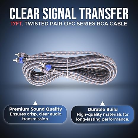 Elite Audio PROK4-EC Pro EC Series 4-Gauge Amplifier Wiring Kit – 4000W Power, RCA Cable, Mini-ANL Fuse Holder