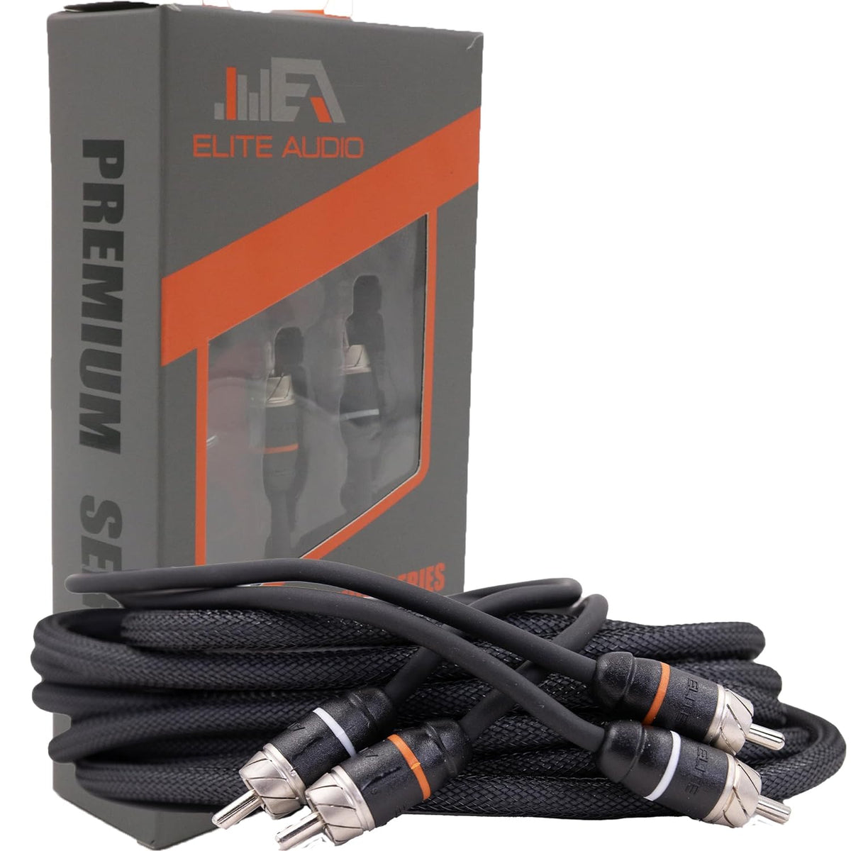 Elite Audio EA-PRM17 17ft RCA Cable – Premium 2-Channel Twisted Pair with Noise Reduction | Oxygen-Free Copper | Male to Male