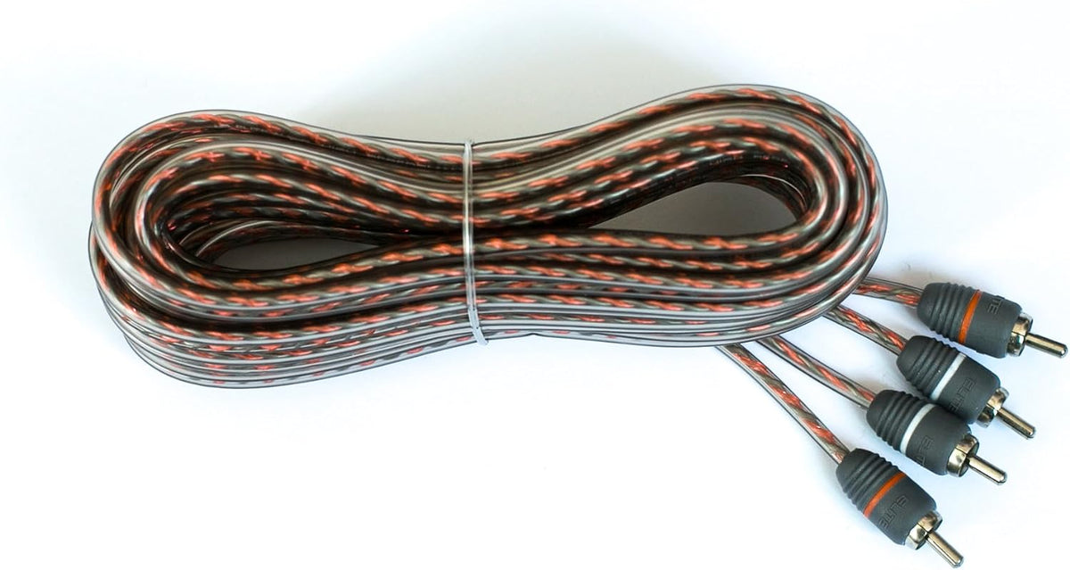 Elite Audio EA-RCA10 Standard 2-Ch RCA Cable - 10ft. Male to Male Twisted Wire Pair with Noise Reduction