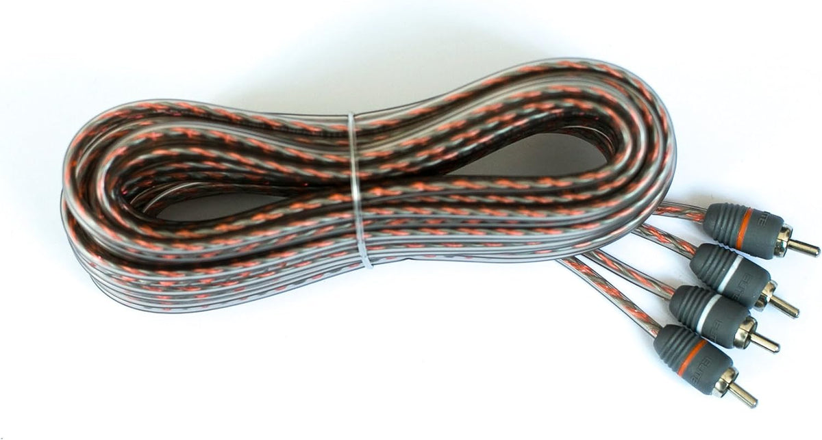 Elite Audio EA-RCA15 Standard 2-Ch RCA Cable - 15ft. Male to Male Twisted Wire Pair with Noise Reduction