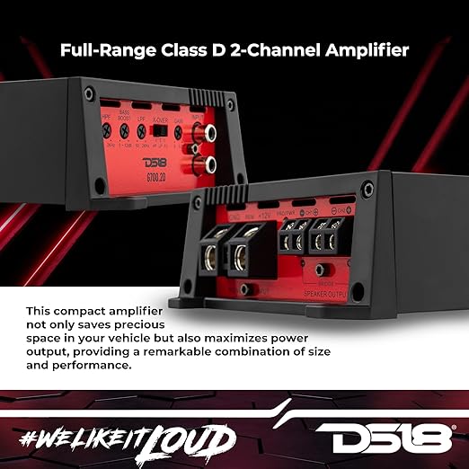 DS18 G700.2D 2-Channel Class D Full-Range Amplifier, 700W Max, 2 Ohm Stable, Bridgeable