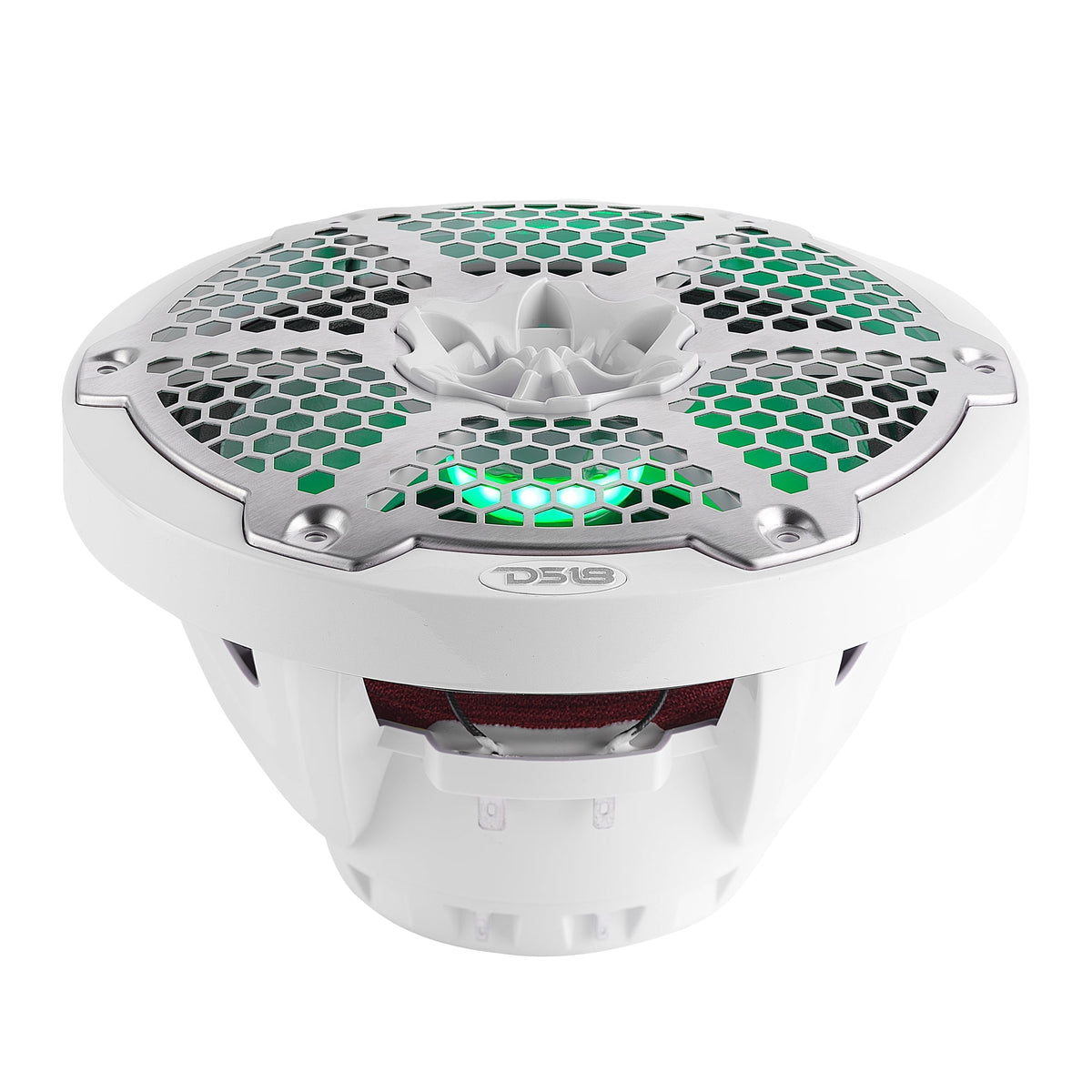 DS18 NXL-8MD/WH NXL 8" Marine 2-Way Hybrid Speakers with RGB LED - 350W RMS, 4-Ohm, White (Pair) DS18
