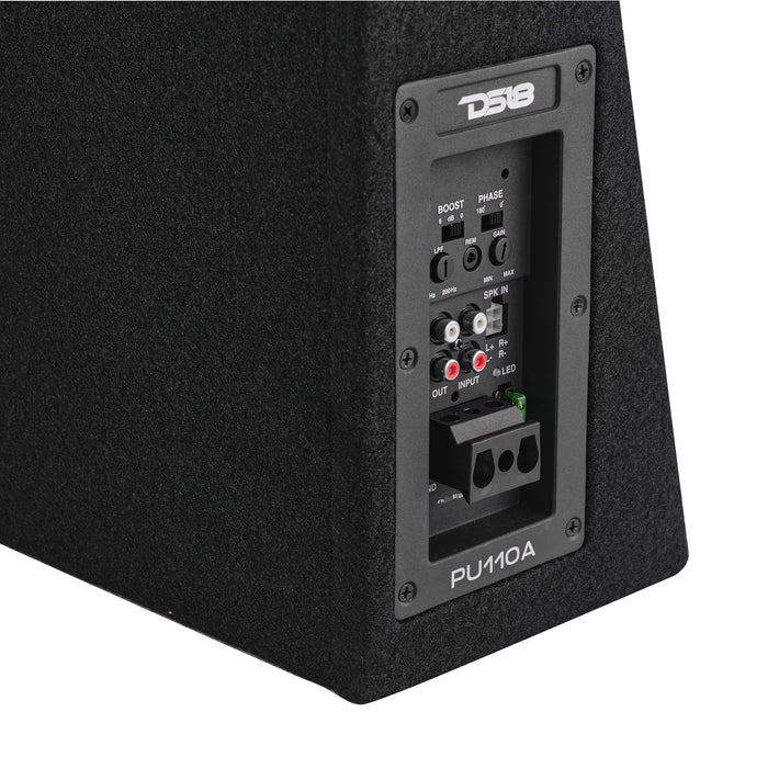 DS18 PU110A 10" Shallow Subwoofer Sealed Enclosure for Pick-up Trucks with Digital Amplifier 350 Watts RMS  2 OHM