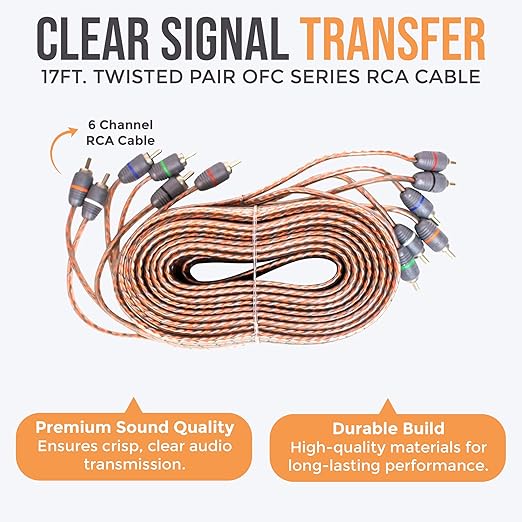 Elite Audio PRMK0-5CH 5 Channel 0 Gauge Amp Kit – High Power CCA Wiring, RCA Cables, ANL Fuse