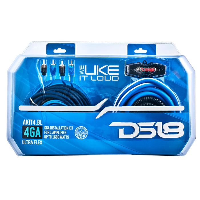 DS18 4-GA Amplifier Installation Kit - Blue