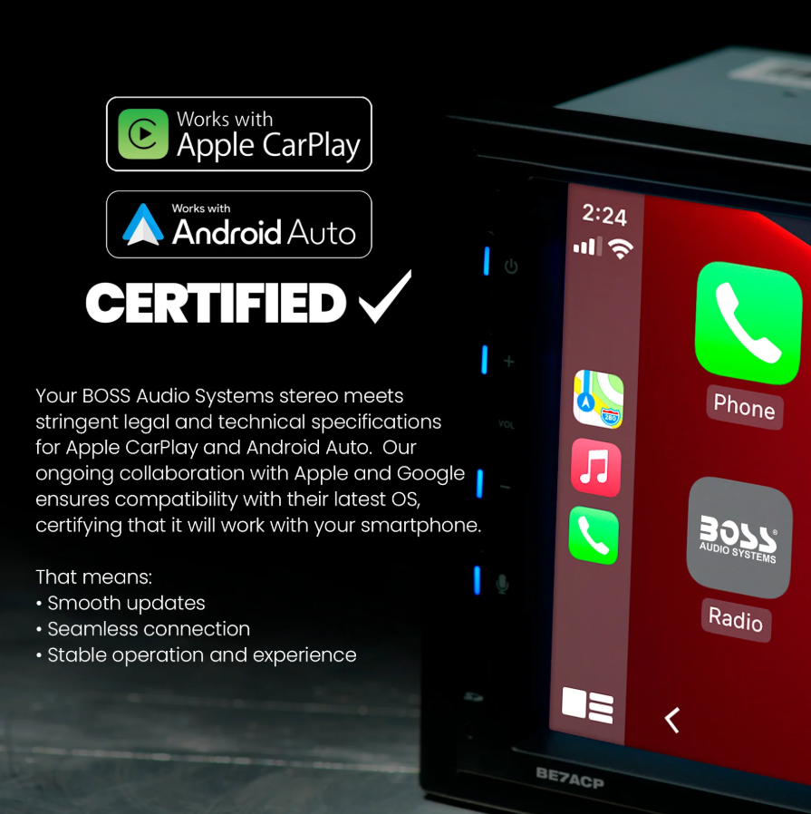 BOSS Audio Elite BVCP9700A  7" Touchscreen Car Stereo | Wireless Apple CarPlay & Android Auto