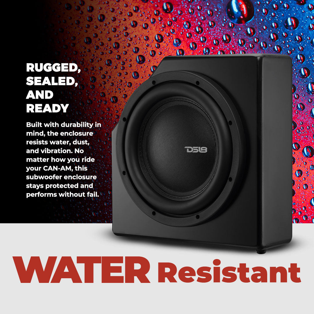 DS18 CA-X3BASS10LD/PB Can-Am X3 4-Door 10" Loaded Under-Seat Sub Box, Rear Passenger - 600W RMS DS18