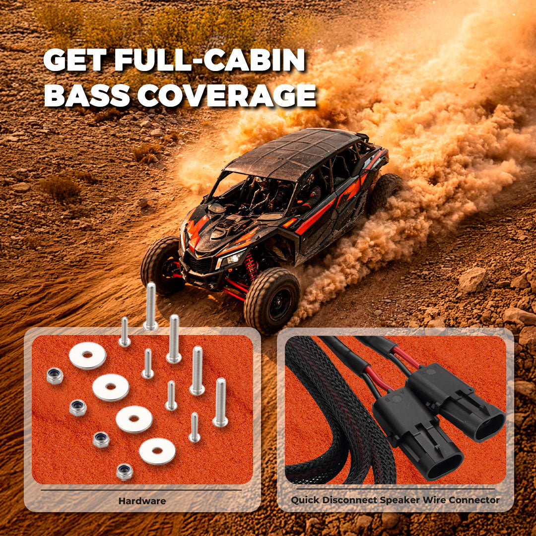 DS18 CA-X3BASS10LD/P Can-Am X3 10" Loaded Under-Seat Sub Box, Front Passenger - 600W RMS DS18