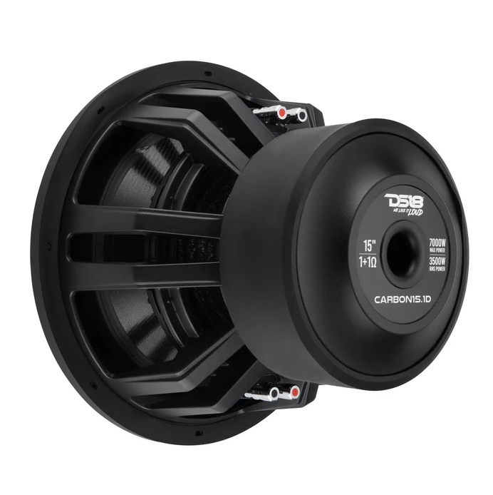 DS18 Carbon15.1D- 15" High Excursion Subwoofer with Carbon Fiber Cone | 3500W RMS / 7000W Peak | Dual 1-Ohm Voice Coil