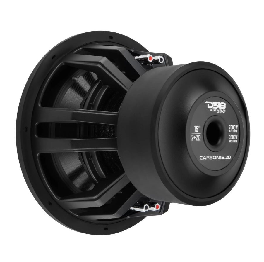 DS18 Carbon15.2D- 15" High Excursion Subwoofer with Carbon Fiber Cone | 3500W RMS / 7000W Peak | Dual 2-Ohm Voice Coil