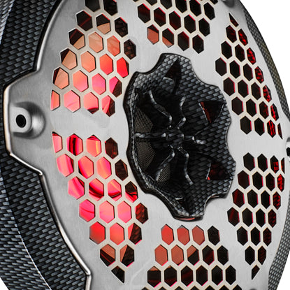 DS18 NXL 6.5” Marine Coaxial Speaker – RGB LED, 100W RMS, 4-Ohm, Black Carbon Fibe