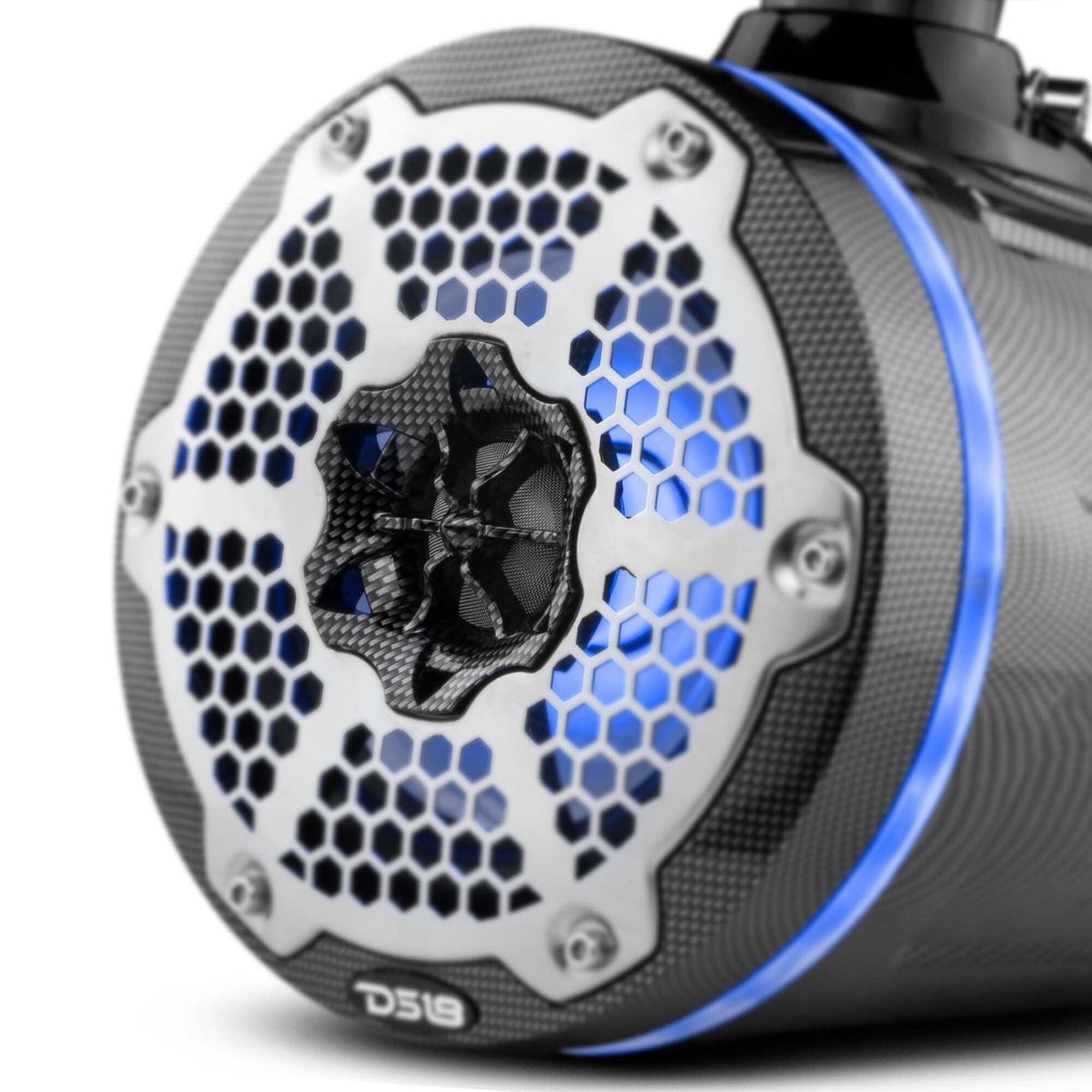 DS18 DS-CF-X6TP HYDRO 6.5 Inch Marine Towers with Integrated RGB LED Lights 350 Watts Black Carbon Fiber DS18