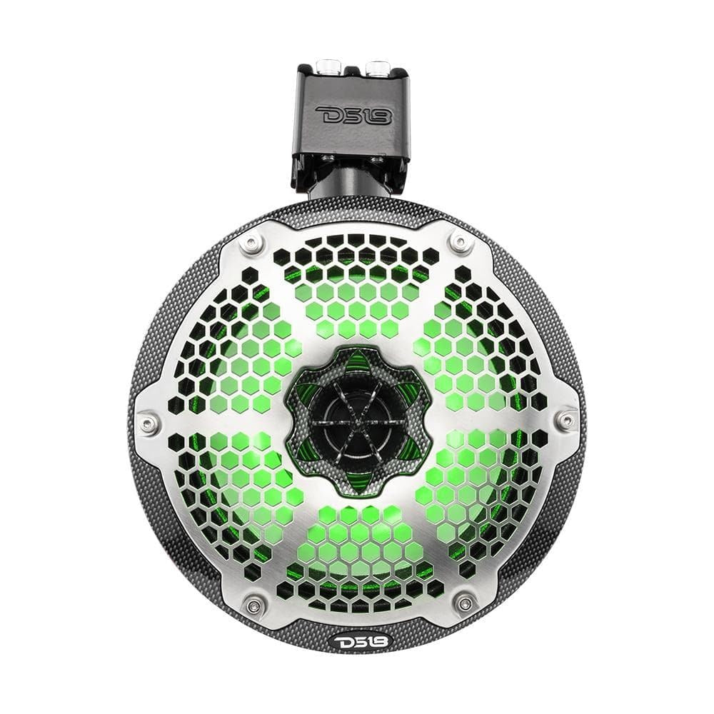 DS18 CF-X8TPNEO HYDRO 8" Neodymium Marine Tower Speakers, Passive Radiator, RGB LED, 550W, Carbon Fiber