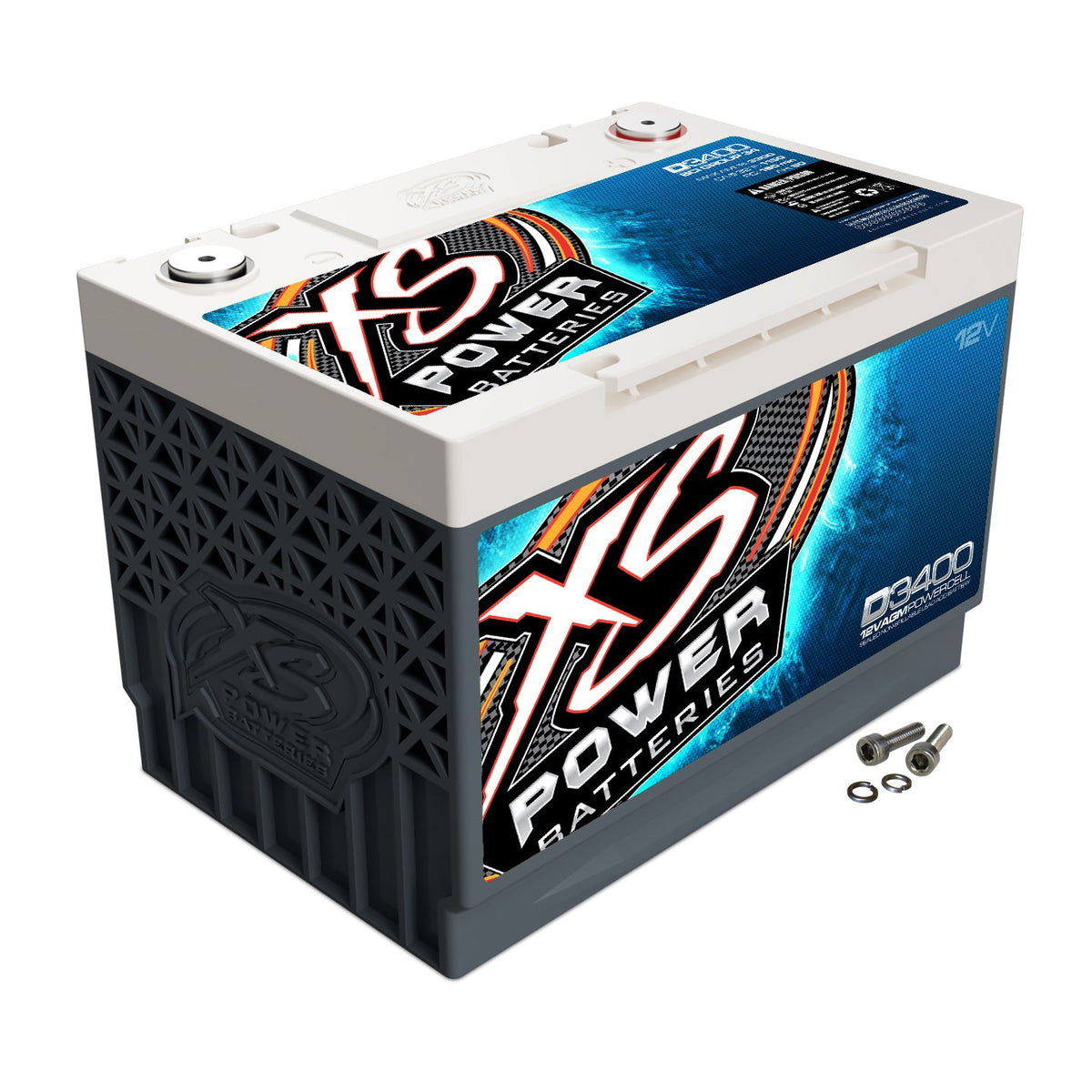 XS Power XS-D3400 XSPOWER D3400 12V BCI Group 34, AGM Battery, 2500W/4000W Range