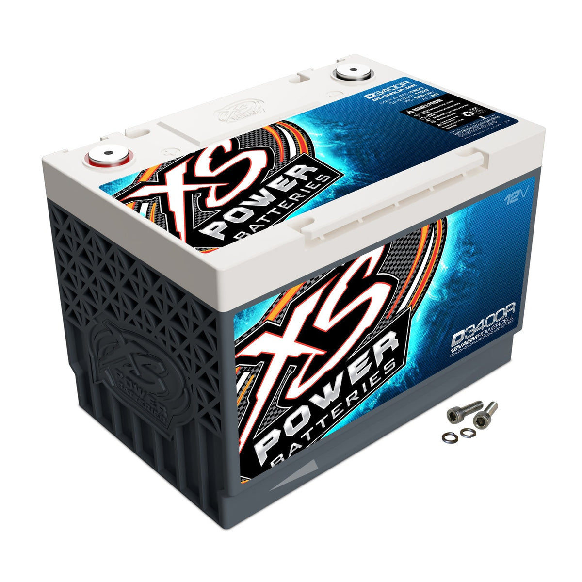 XS Power D3400R 12V BCI Group 34R, AGM Battery, 2500W/4000W Range