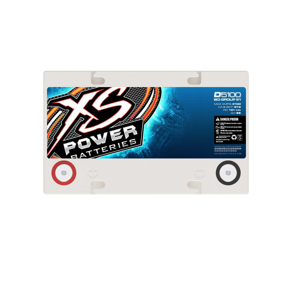 XS Power XS-D5100 XSPOWER D5100 12V BCI Group 51, AGM Battery, 2000W/3000W Range