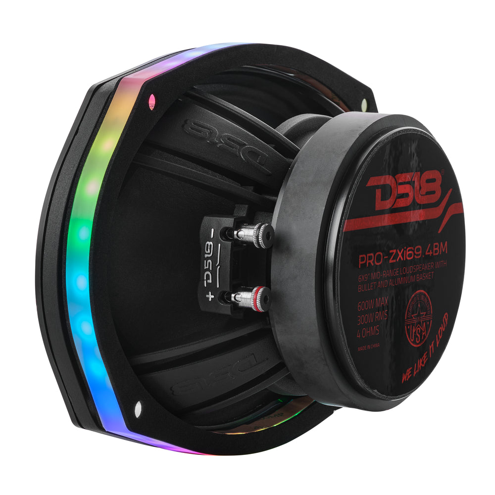 DS18 DLRING69 6x9" Digital LED Ring for Speakers – Audio Lighting for Car, ATV, UTV & Boat Loudspeakers