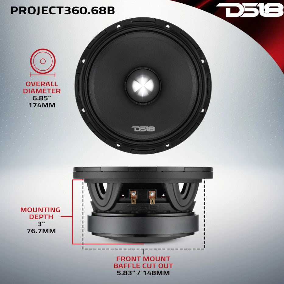 DS18 PROJECT360 PRO-JECT360.68B 6.5" Mid-High Loudspeaker