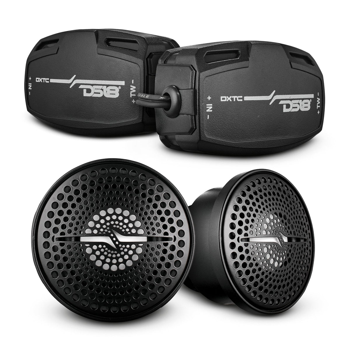 DS18 DXTC 2" Encapsulated Dome Tweeter - Ceramic Diaphragm, Neodymium, 4-Ohm with External Crossover DS18