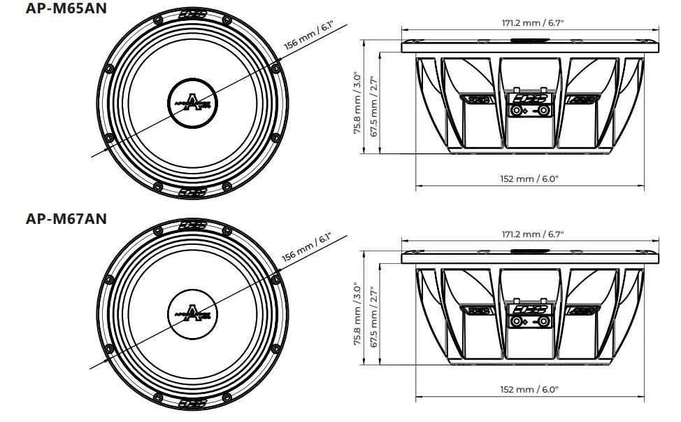 Deaf Bonce Apocalypse AP-M67AN PRO | 6.5” 660 Watts NEO Mid-Range Speakers (Pair)